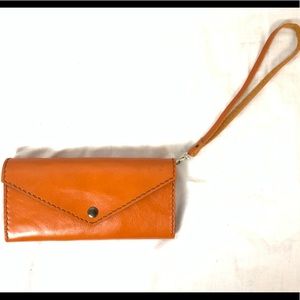 Vintage orange leather wallet